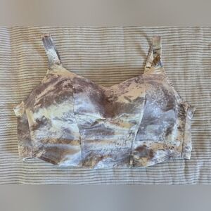 PINK Victoria Secret Satin Lightly Lined Corset Top/bra Creamer Camo Blur Sz XL